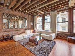 exposed wood beams and iron columns