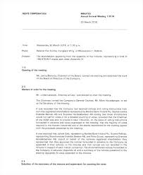 Annual Meeting Minutes Template Hoa Sample Medpages Co