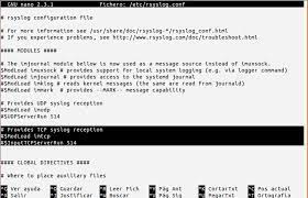 rsyslog configure syslog tcp reception