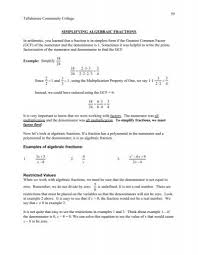Simplifying Algebraic Fractions