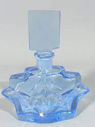 Art Deco Blue Glass Perfume Bottle Art