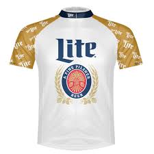 Miller Lite White And Gold Cycling Jersey
