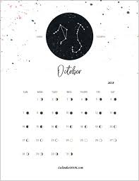 Moon Phases October 2018 Calendar In 2019 Calendar