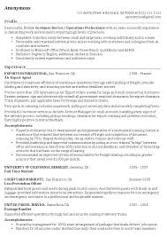 Cv Profile Examples Free Operations Professional Resume Example