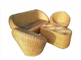 brown modern home bamboo sofa set at rs