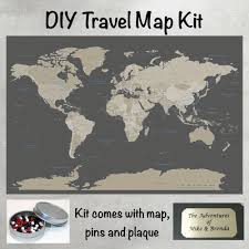 Diy Earth Toned World Push Pin Travel Map Kit Our Products Push