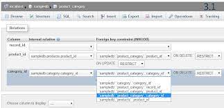 setting up foreign key in phpmyadmin