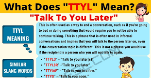 ttyl meaning what does ttyl mean 7esl