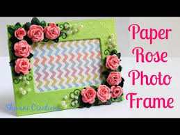 paper rose photo frame diy photo frame