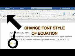 How To Change Font Style Of A Equation