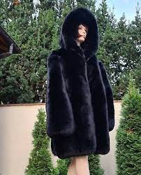 Luxury Black Fox Fur Full Jacket With