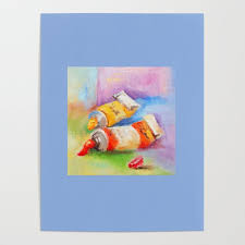 artist s paints still life poster by