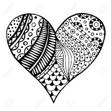 570 x 737 jpeg 117 кб. Hand Drawn Monochrome Hearts In Zentangle Style Pattern For Royalty Free Cliparts Vectors And Stock Illustration Image 50142344