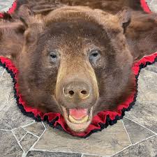 cinnamon black bear full size rug for