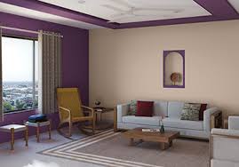 ious living room with purple walls