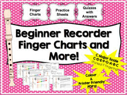 Beginner Recorder Finger Charts Practice Sheets Quizzes With Answers Package
