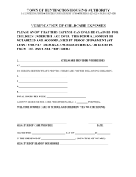 daycare verification letter form fill