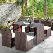 Cesicia 5 Pieces Wicker Patio Dining