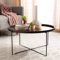 Kilby storage coffee table, black stained mango wood and smoked glass. Buy Black Round Coffee Tables Online At Overstock Our Best Living Room Furniture Deals