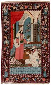 fine kashan pictorial wool rug