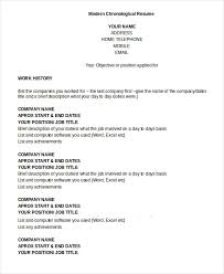 Chronological Resume Template 28 Free Word Pdf Documents