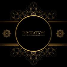 Golden Ornamental Invitation Template Vector Free Download