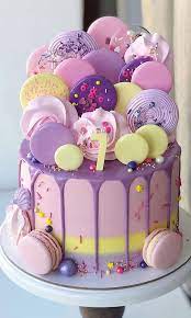 49 Cute Cake Ideas For Your Next Celebration Lavender And Yellow Cake gambar png