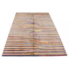multi color stripes design wool rug
