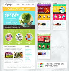 Presented In Four Colour Schemes The Sample Seasonal Email