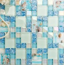 Blue And Iridescent White Glass Tile