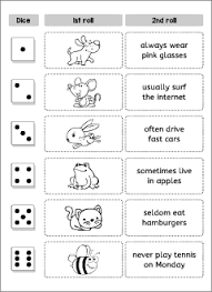 present simple roll sentences game