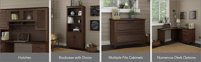 Shop kathy ireland home at wayfair for a vast selection and the best prices online. Amazon Com Bush Furniture Kathy Ireland Home Volcano Dusk Desk With 3 Drawer Pedestal Storage Coastal Cherry Furniture Decor