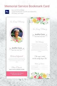 Obituary Cards Memorial Bookmarks Print Funeral Template
