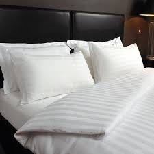 white plain hotel stripes duvet cover