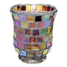 Buy Coloured Mosaic Glass Candle Holder