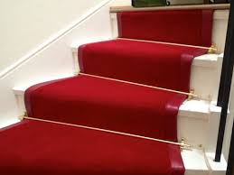 red velvet stair runner with leather