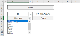 kg to lbs in excel easy converter