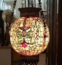 Antique Stained Glass Hanging Ball 49