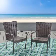 Faux Rattan Outdoor Dining Chairs Set