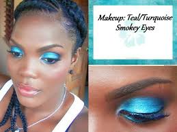 makeup tutorial teal turquoise smokey