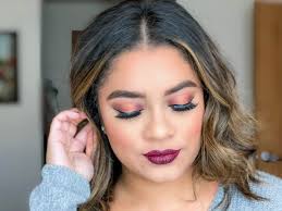 dramatic cranberry gold halo eye look