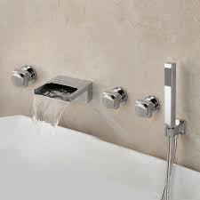 5 Pcs Chrome Bathroom Tub Faucet Wall