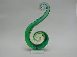 modern art glass swirl sculpture made