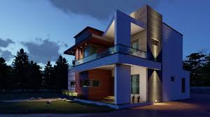3 bhk modern house design placed in the