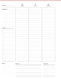 7 day weekly schedule template world
