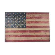Usa Flag Planked Wood Americana Travel