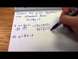 Converting Linear Equations To Standard