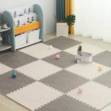 wooden grain puzzle foam carpet squares