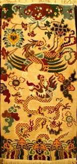 tibetan carpet with dragon and phoenix