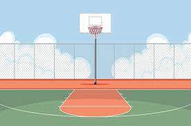 free vector empty basketball court scene
